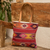 Cotton shoulder bag, 'Rupan in Poppy' - Guatemalan Hand-Woven Cotton Shoulder Bag with Suede Straps (image 2) thumbail