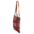 Cotton shoulder bag, 'Rupan in Poppy' - Guatemalan Hand-Woven Cotton Shoulder Bag with Suede Straps (image 2b) thumbail