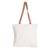 Cotton shoulder bag, 'Rupan' - Hand-Woven Cotton Shoulder Bag with Tassels and Suede Straps
