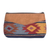 Cotton cosmetic bag, 'Feminine Subtlety in Blue' - Hand-Woven Cotton Cosmetic Bag with Suede Accent and Tassel (image 2c) thumbail