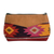 Cotton cosmetic bag, 'Feminine Subtlety in Poppy' - Hand-Woven Multicolored Suede Trimmed Cotton Cosmetic Bag (image 2c) thumbail