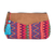 Cotton cosmetic bag, 'Fire Volcano' - Hand-Woven Cotton Cosmetic Bag with Suede Accent and Tassel thumbail