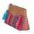 Cotton cosmetic bag, 'Fire Volcano' - Hand-Woven Cotton Cosmetic Bag with Suede Accent and Tassel (image 2b) thumbail