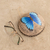 Wandschmuck aus getrocknetem Kürbis, 'Forest Monarch' - Handbemalte getrocknete Kalebasse Blauer Schmetterling Wandakzent