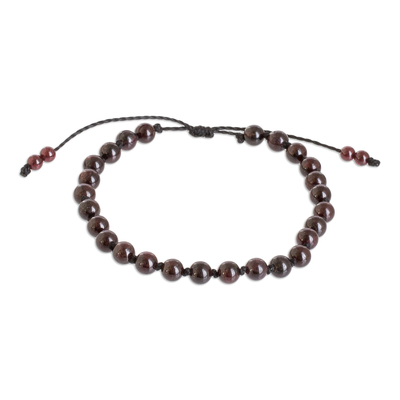Armband aus Granatperlen - Natürliches Granat-Perlenarmband mit verstellbarer Länge