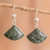 Jade dangle earrings, 'Legendary Harmony' - Fan-Shaped Sterling Silver Dangle Earrings with Jade Stones (image 2) thumbail