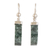 Jade dangle earrings, 'Imperial Harmony' - Modern Sterling Silver Dangle Earrings with Jade Stones