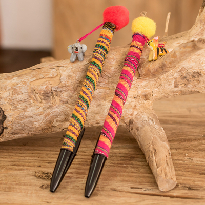 Cotton ballpoint pens, Little Pets (set of 2)