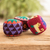 Cotton hacky sacks, 'Geometric Sweetness' (set of 3) - Set of 3 Knit colourful Cotton Hacky Sacks from Guatemala