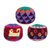 Cotton hacky sacks, 'Geometric Sweetness' (set of 3) - Set of 3 Knit Colorful Cotton Hacky Sacks from Guatemala