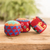 Hacky-Säcke aus Baumwolle, (3er-Set) - Set mit 3 geometrisch gestrickten Baumwoll-Hacky-Säcken aus Guatemala