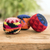 Cotton hacky sacks, 'Unity Feelings' (set of 3) - Set of 3 colourful Geometric Knit Cotton Hacky Sacks