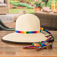 Bandas de sombrero tejidas a mano, 'Rainbow Thoughts' (conjunto de 3) - Conjunto de 3 bandas de sombrero acrílicas tejidas a mano en una paleta de arco iris