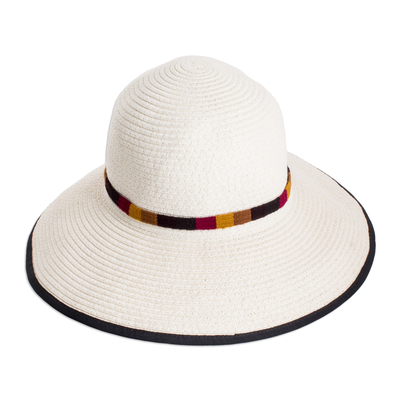 Handgewebte Hutbänder, (3er-Set) - Set aus 3 handgewebten Hutbändern aus Acryl in einer warmen Farbpalette