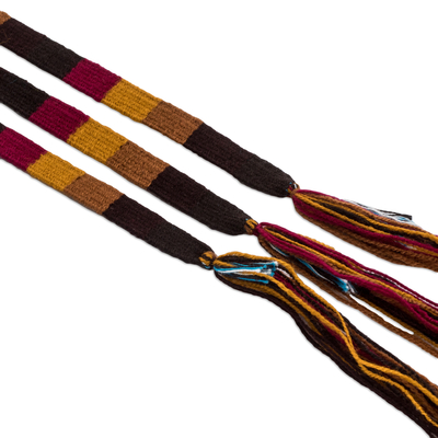 Handwoven hatbands, 'Autumn Thoughts' (set of 3) - Set of 3 Handloomed Acrylic Hatbands in a Warm Palette
