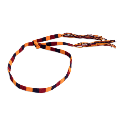 Diademas tejidas a mano, (juego de 3) - Juego de 3 cintas para sombreros acrílicos tejidos a mano en un esquema de colores cálidos
