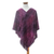 Cotton blend poncho, 'Forest Berry' - Handwoven Cotton Blend Poncho in Fuchsia and Purple Hues