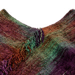 Cotton blend poncho, 'Wine Ceremony' - Handwoven Cotton Blend Poncho in a Vibrant Palette