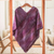 Cotton blend poncho, 'Primaveral Wine' - Cotton Blend Poncho in Purple Hues Handwoven in Guatemala