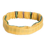 Cotton headband, 'Goldenrod Wish' - Handcrafted Yellow Cotton Headband with Vibrant Stripes