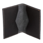 Leather card holder, 'Helpful Shadows' - Leather Card Holder in a Black Tone Handcrafted in Guatemala