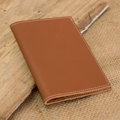Porta pasaporte de cuero - Porta pasaporte de cuero marrón hecho a mano de Guatemala