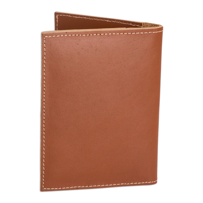 Porta pasaporte de cuero - Porta pasaporte de cuero marrón hecho a mano de Guatemala