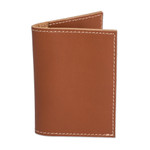 Leather card holder, 'Helpful Caresses' - Leather Card Holder in a Brown Tone Handcrafted in Guatemala