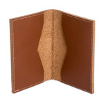 Leather card holder, 'Helpful Caresses' - Leather Card Holder in a Brown Tone Handcrafted in Guatemala