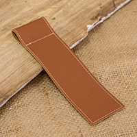 Leather bookmark, 'Evening Reader' - Handcrafted 100% Leather Bookmark in a Brown Hue