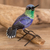 Ceramic figurine, 'Ethereal Hummingbird' - Painted Bird Ceramic Figurine Handcrafted in Guatemala (image 2) thumbail