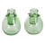 Blown recycled glass tequila glasses, 'Perfect Shot in Green' (pair) - Blown Recycled Glass Green Shot Glasses with Ice Receptacle
