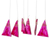 Recycled glass windchime, 'Pink Peaks' - Pink Hand-Painted Recycled Glass Windchime from Costa Rica (image 2d) thumbail