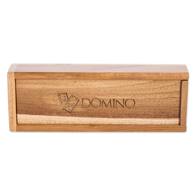 Domino-Set aus Teakholz - Domino-Set aus braunem Teakholz, handgeschnitzt in Costa Rica