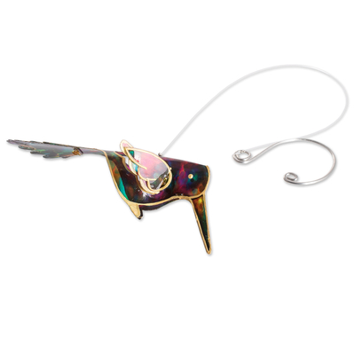 Recycled plastic mobile, 'Paradise Wings' - Handcrafted Colorful Hummingbird Recycled Plastic Mobile