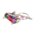 Recycled plastic key chain, 'Tropical Charm' - Hand-Painted Recycled Plastic Bird Key Chain from Costa Rica