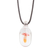 Art glass pendant necklace, 'Mushroom Core' - Adjustable Necklace with Art Glass Mushroom Pendant