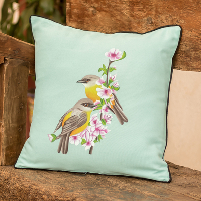 Hand-painted cushion cover, Little Birds