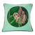 Hand-painted cushion cover, 'Dreamy Sloth' - Polyester Mint Cushion Cover with Hand-Painted Scene