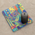Rubber mouse pad, 'Tropical Sloth' - Printed Multicolor Rubber Mouse Pad with Sloth Image