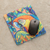 Rubber mouse pad, 'Tropical Macaw' - Printed Multicolour Rubber Mouse Pad with Macaw Image