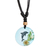 Makramee-Schmuckset - Set aus Halskette mit Delfin-Anhängern aus Kunstharz und Makramee-Armband