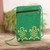 Cotton sling bag, 'Marine Life' - Hand-Woven Cotton Sling Bag in Green with Turtle Motif thumbail
