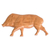 Wood magnet, 'Curious Pig' - Cedar Wood Pig Kitchen Magnet Carved by Hand in Costa Rica