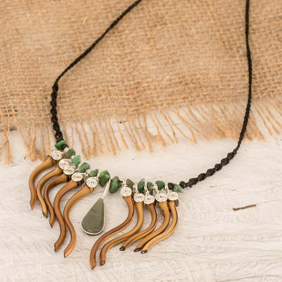 Jade and bamboo statement necklace, Natural Seduction