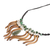Collar llamativo de jade y bambú - Collar llamativo con cuentas de bambú y jade verde