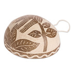 Dried gourd wall art, 'Macaw Fantasy' - Macaw Wall Accent Hand-Carved in Dried Calabash Gourd