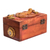 Wood and resin decorative box, 'Sloth Charm' - Wood and Resin Sloth Decorative Box with Brass Fittings