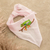 Cotton bandana, 'Blush Croaks' - Hand-Painted Frog-Themed Cotton Bandana in Pink thumbail