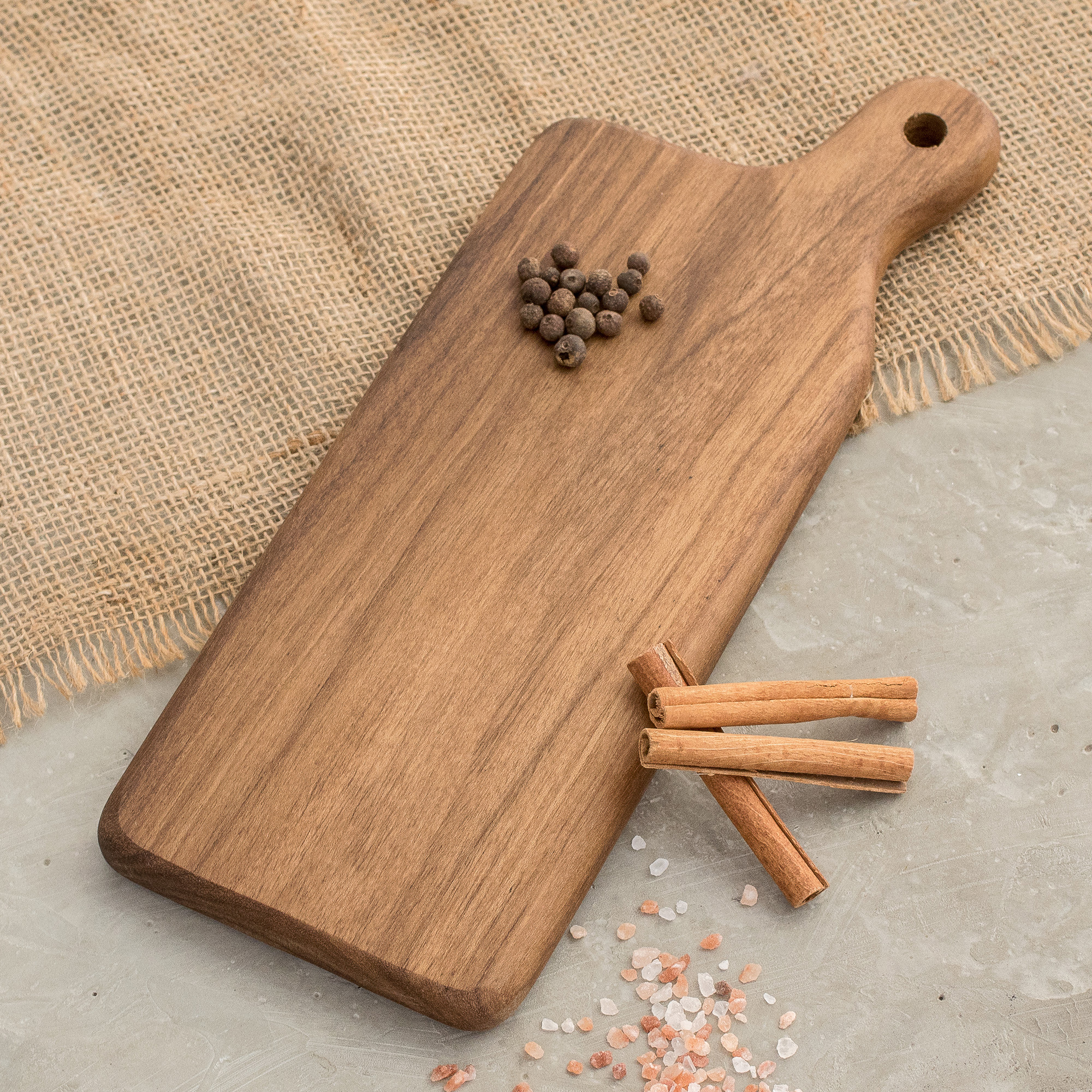 Handcrafted Small Bay Laurel Wood Cutting Board in Brown - Laurel
